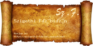 Szigethi Fábián névjegykártya